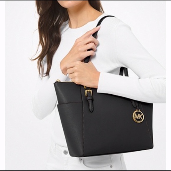 Michael Kors Charlotte Large Saffiano Leather Top-Zip Tote Bag - Picture 9 of 9